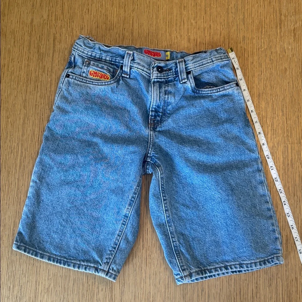 Empyre Kids Loose Fit Blue Denim Skate Shorts Size 25 - Picture 4 of 6